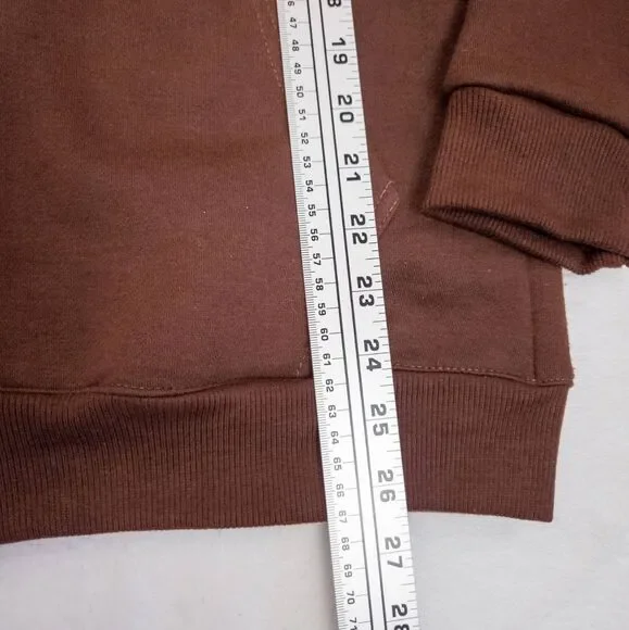 Mogul Full-Zip Hoodie - Brown Rhinestone Embellished - Y2K Streetwear - XS - Picture 4 of 6